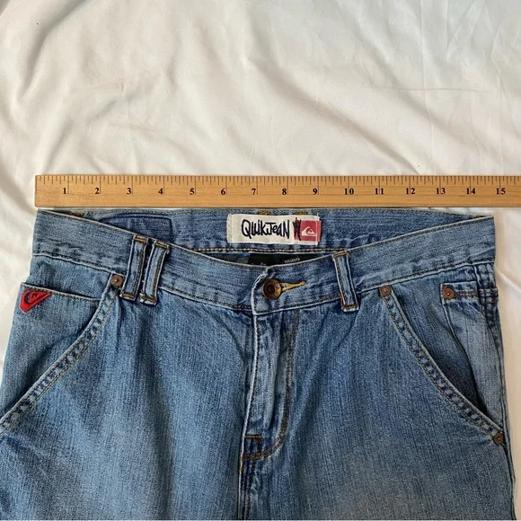 VTG 00s Quiksilver Men's Blue Jeans, QuikJean, 29x29, Relaxed Straight Leg - Picture 7 of 9